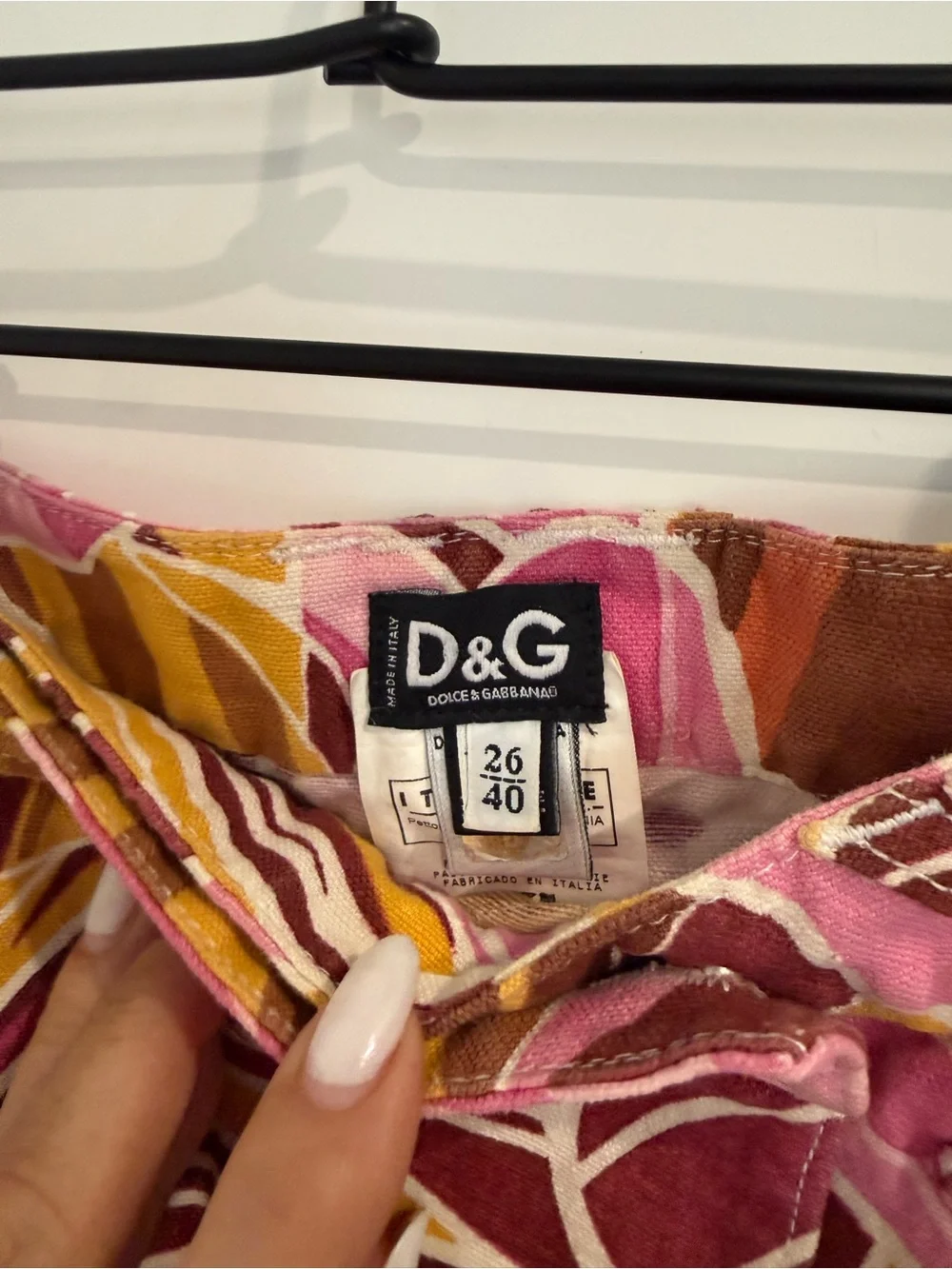 Vintage Dolce & Gabbana Floral Print Mini Skirt in Pink and Mustard - Picture 7 of 9